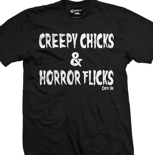 Men's lightweight gym t-shirt-Creepy Chicks and Horror Flicks Men's T-Shirt