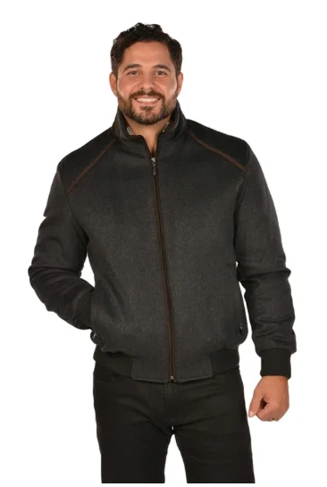 Men's naturally breathable jacket-Charcoal Bomber Jacket