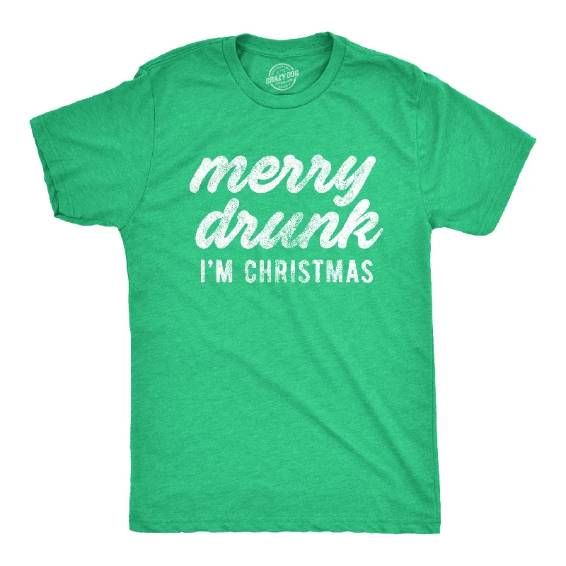 Men's versatile gym t-shirt-Merry Drunk I'm Christmas Men's T Shirt