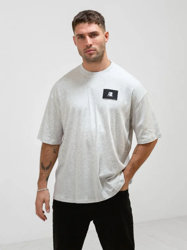 Men's breathable activewear t-shirt-Apex Label Relaxed T-Shirt - Marl White