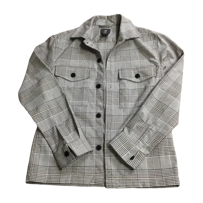 Men's sustainable denim jacket-Jacket Shirt By H&m In Grey, Size: Xs