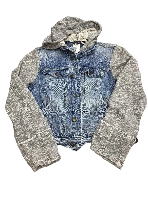 Men's lightweight fleece-Jacket Denim By Free People In Blue & Grey, Size: M