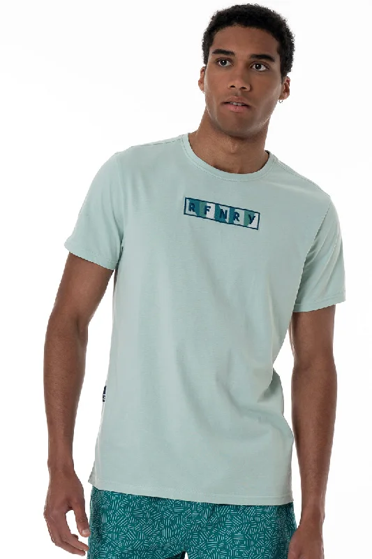 Men's relaxed fit gym t-shirt-Branded T-Shirt _ 153239 _ Sage