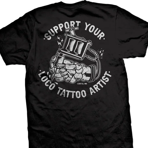 Men's gym-ready t-shirt-Support Your Loco Tattoo Artist  Men's T-Shirt