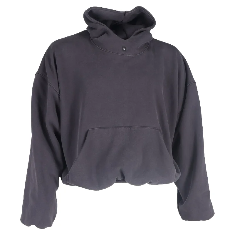 Men's utility knitwear-Yeezy x Gap Logo Hoodie in Grey Cotton