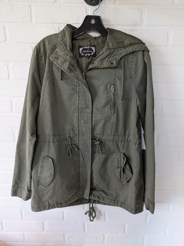 Men's summer field jacket-Jacket Utility By Ambiance Apparel In Green, Size: L