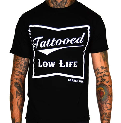 Men's eco-conscious workout t-shirt-Tattooed Low Life Men's T-Shirt