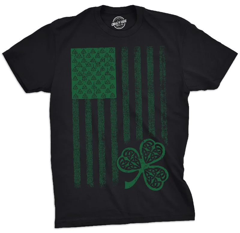 Men's breathable activewear t-shirt-Celtic USA Flag Men's T Shirt