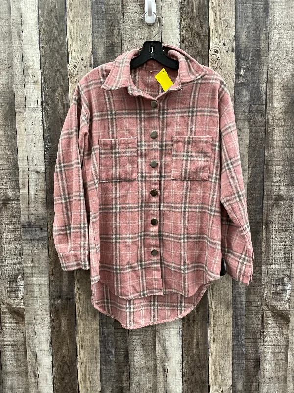 Men's eco-conscious jacket-Jacket Shirt By Cmf In Plaid Pattern, Size: S