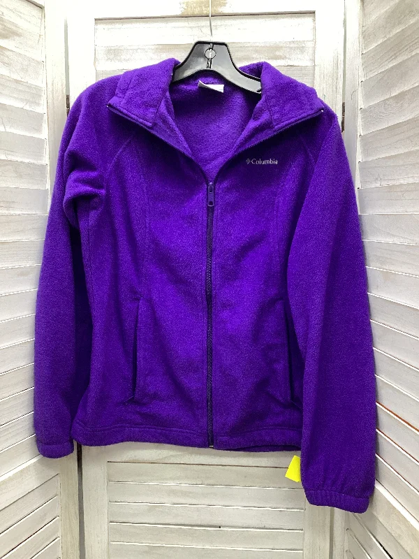 Men's quick-dry travel jacket-Jacket Fleece By Columbia In Purple, Size: S