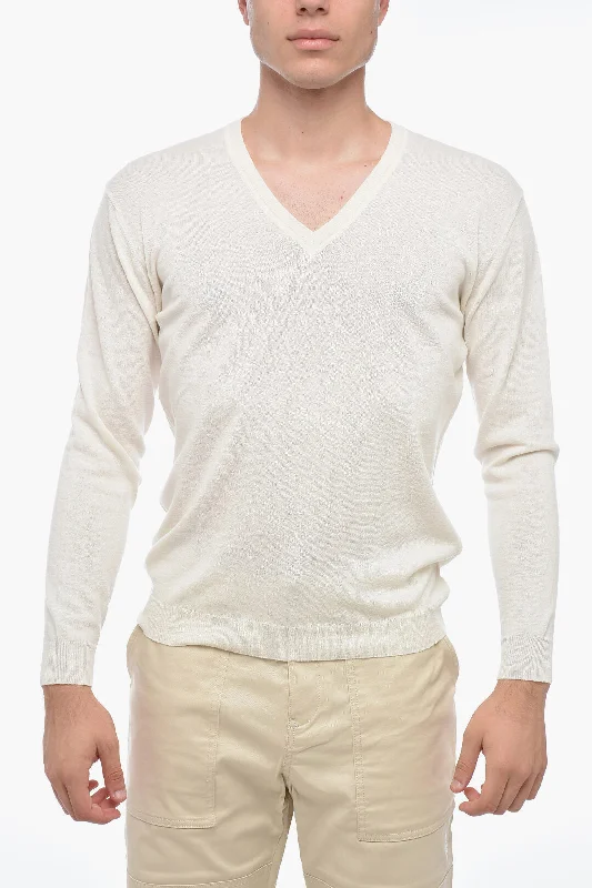 Men's modern sweatshirt-CC Brothers V-Neck Wool Blend Pullover