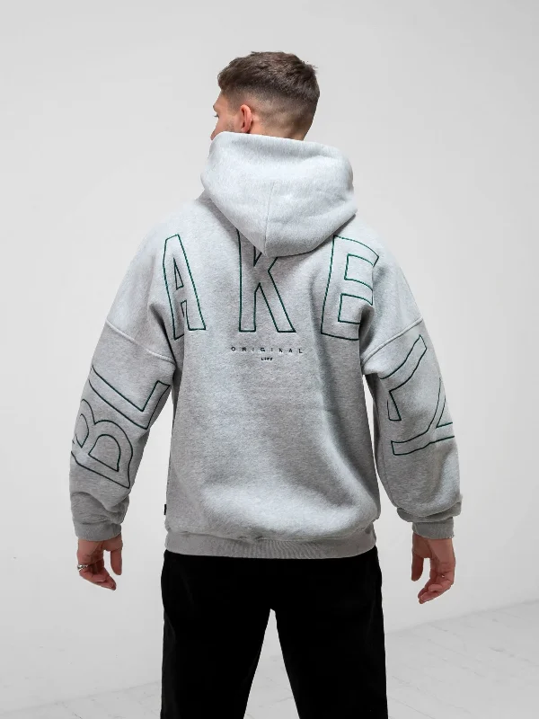 Men's pre-shrunk athletic hoodie-Embroidered Idris Oversized Hoodie - Teal