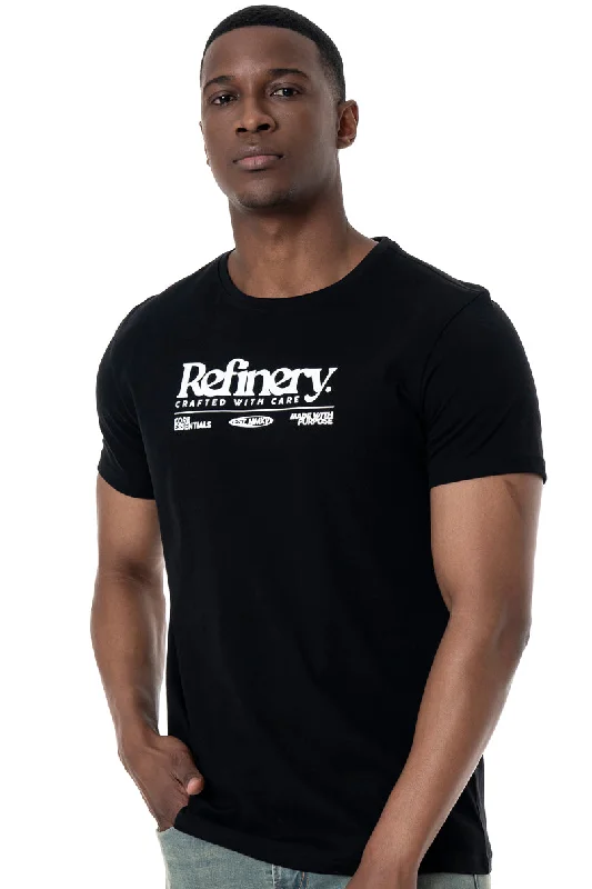 Men's eco-conscious workout t-shirt-Statement T-Shirt _ 158119 _ Black