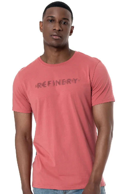 Men's tech fabric gym t-shirt-Branded Tee _ 151905 _ Rose