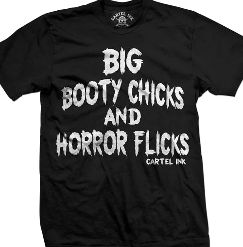 Men's active casual t-shirt-Big Booty Chicks and Horror Flicks Men's T-Shirt