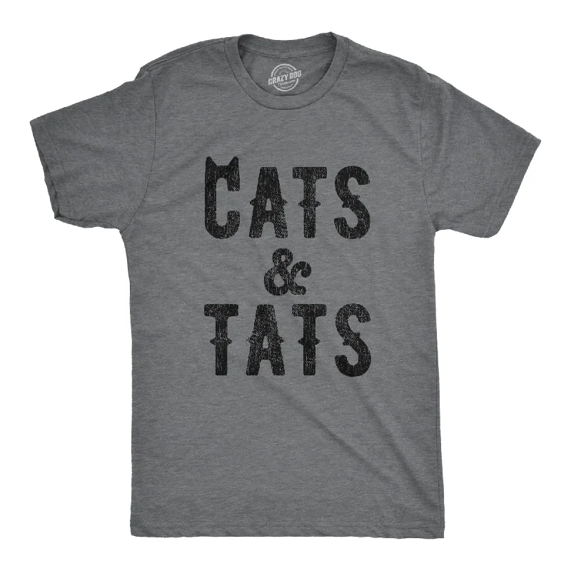 Men's performance gym t-shirt-Cats And Tats Men's T Shirt