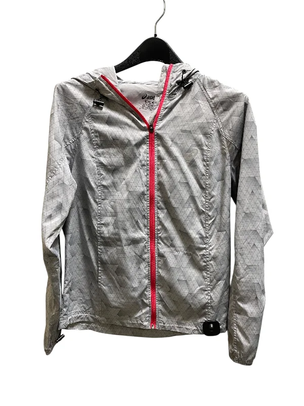 Men's adaptable jacket-Jacket Windbreaker By Asics In Grey, Size: S