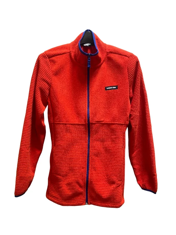 Men's organic cotton jacket-Jacket Fleece By Lands End In Orange, Size: M