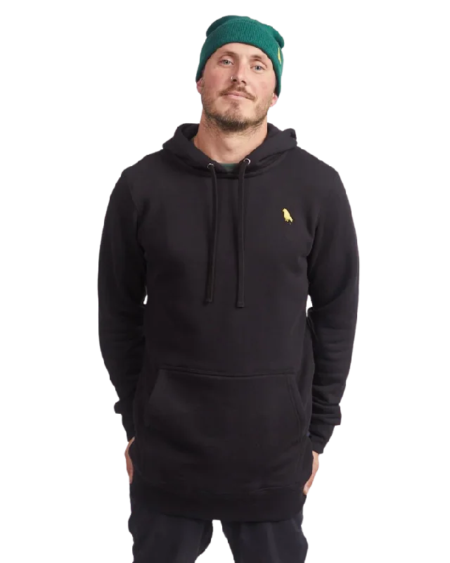 Men's relaxed fit sports hoodie-Yuki Threads Slim Old Mate Hoodie - Black