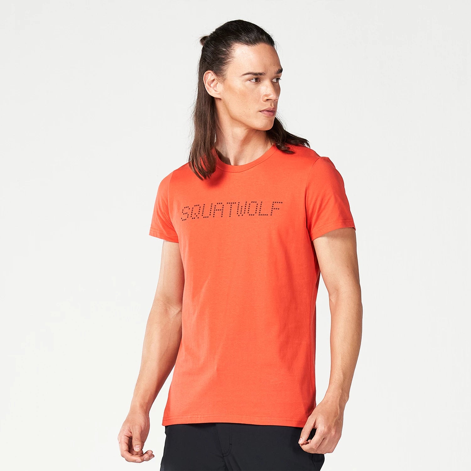 Men's performance gym t-shirt-Code Cyber Muscle Tee - Paprika