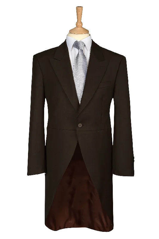 Men's relaxed fit bomber jacket-Brown Tailcoat Morning Wool Jacket