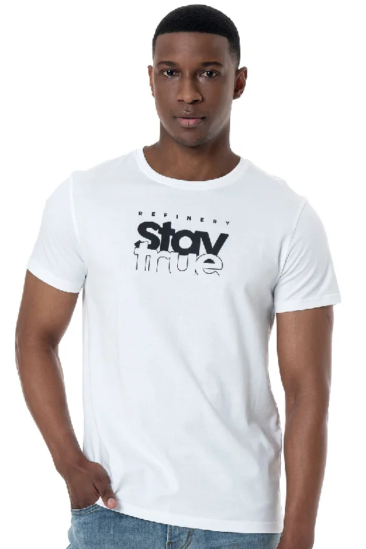 Men's quick-dry workout t-shirt-Statement T-Shirt _ 158115 _ Optic White