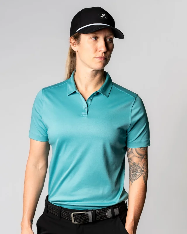 Men's performance travel polo shirt-Hybrid Classic Polo - Teal