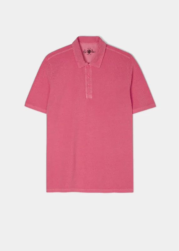 Men's tech-inspired office polo shirt-Weymouth Washed Effect Polo Shirt In Calypso