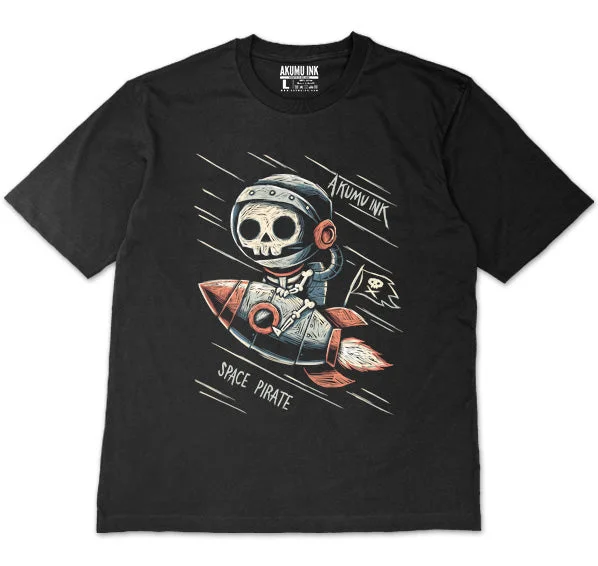 Men's lightweight casual performance shirt-Space Pirate Oversized Unisex Tshirt