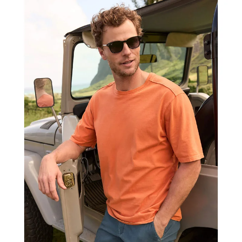 Men's quick-dry workout t-shirt-Tommy Bahama Men's Kauai Keys T-Shirt - Mecca Orange