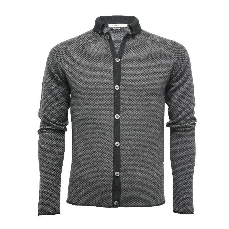 Men's no-iron knitwear-Cashmere Diamond Stitch Knitted Shirt