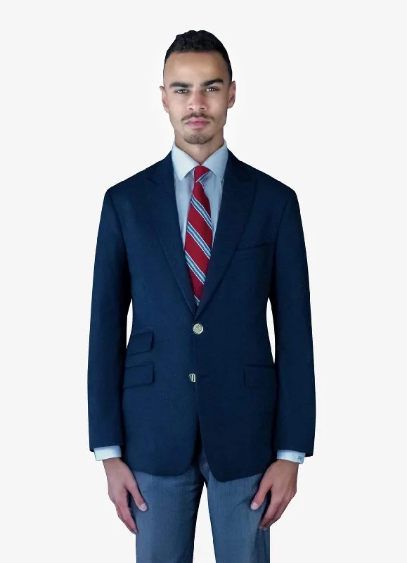 Men's pre-shrunk streetwear jacket-Navy Monaco Plain