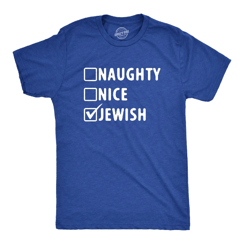 Men's performance gym t-shirt-Naughty Nice Jewish Men's T Shirt