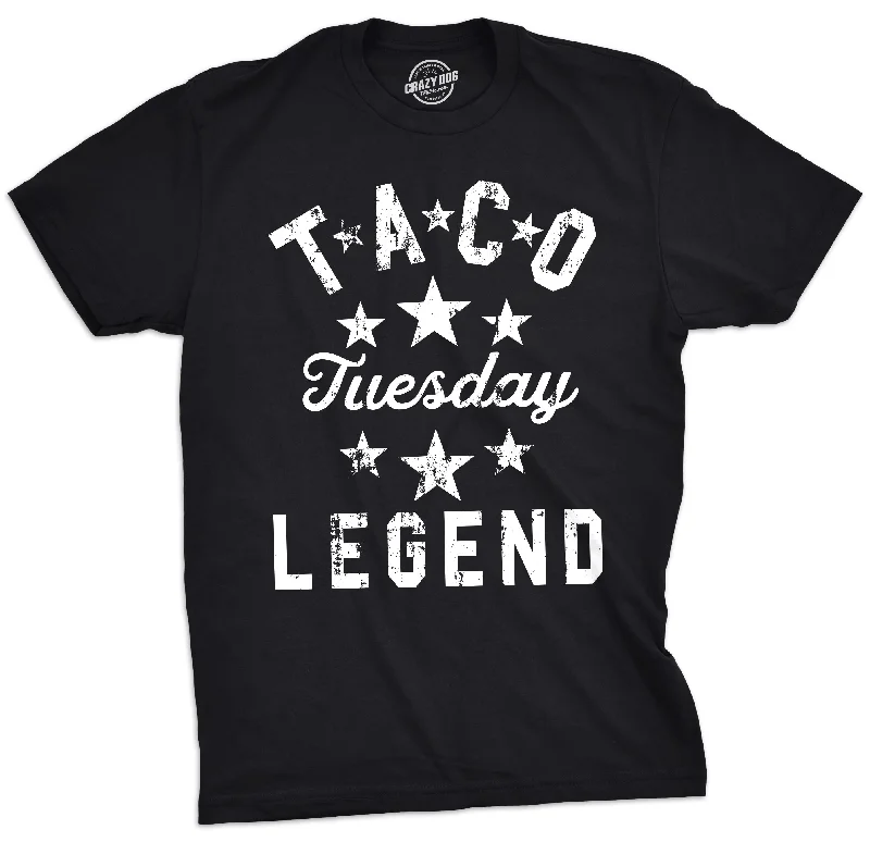 Men's fashionable active t-shirt-Taco Tuesday Legend Men's T Shirt