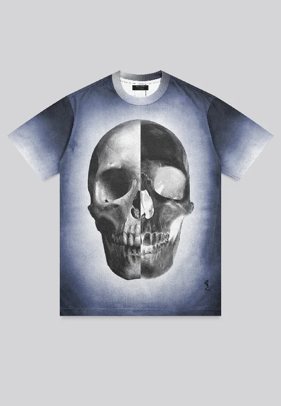 Men's lightweight gym t-shirt-CLOUDY SKULL T-SHIRT BLUE