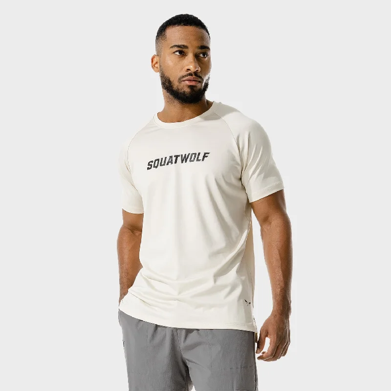 Men's premium athletic t-shirt-Code Logo T-shirt - Ecru Marl