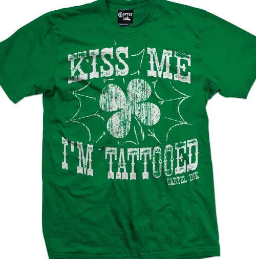 Men's sustainable workout t-shirt-Kiss Me I'm Tattooed Men's T-Shirt