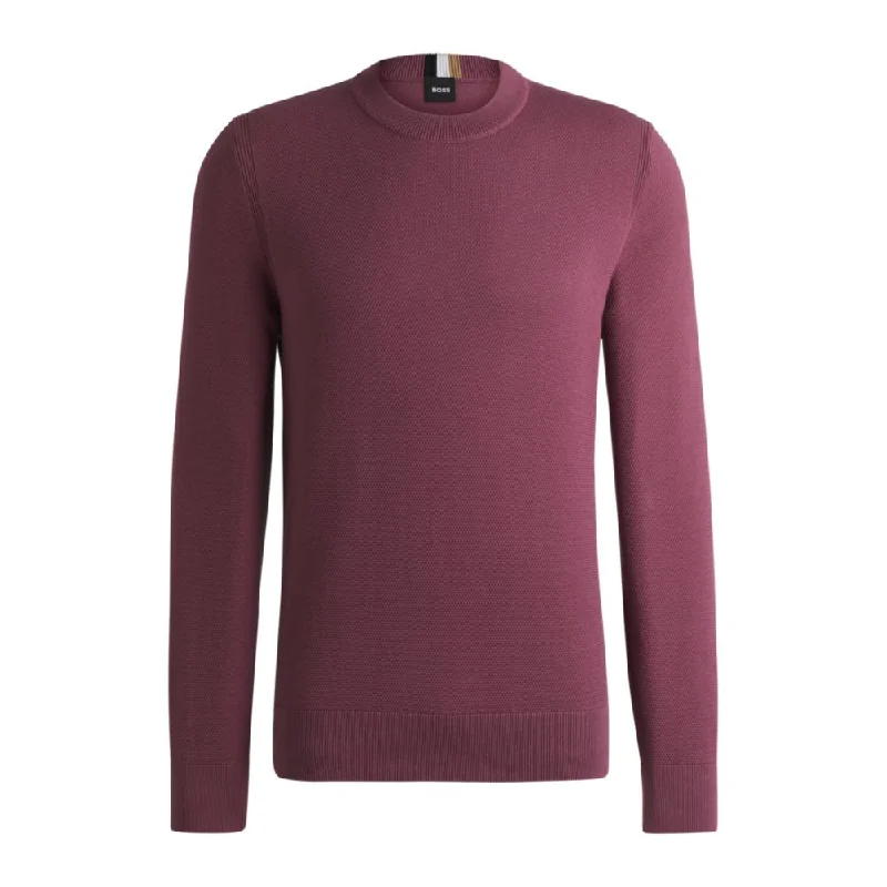 Men's fleece sweater-Micro-structured sweater in cotton