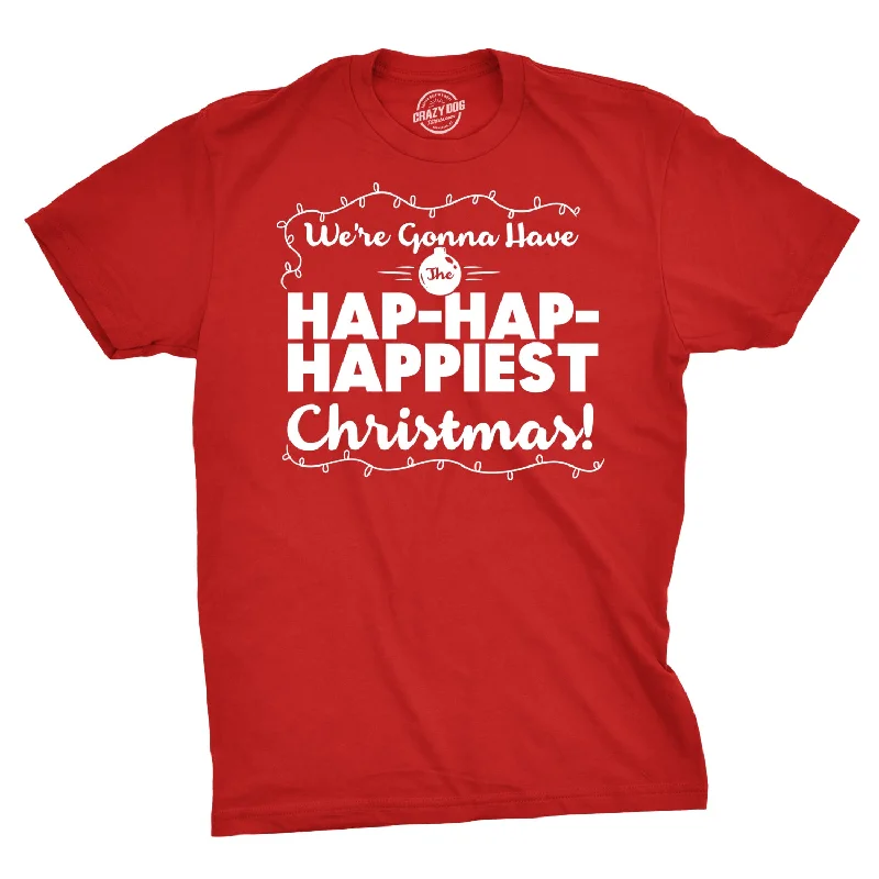 Men's comfortable activewear t-shirt-Hap-Hap-Happiest Christmas Men's T Shirt