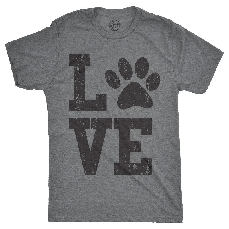 Men's summer gym t-shirt-Love Paw Men's T Shirt