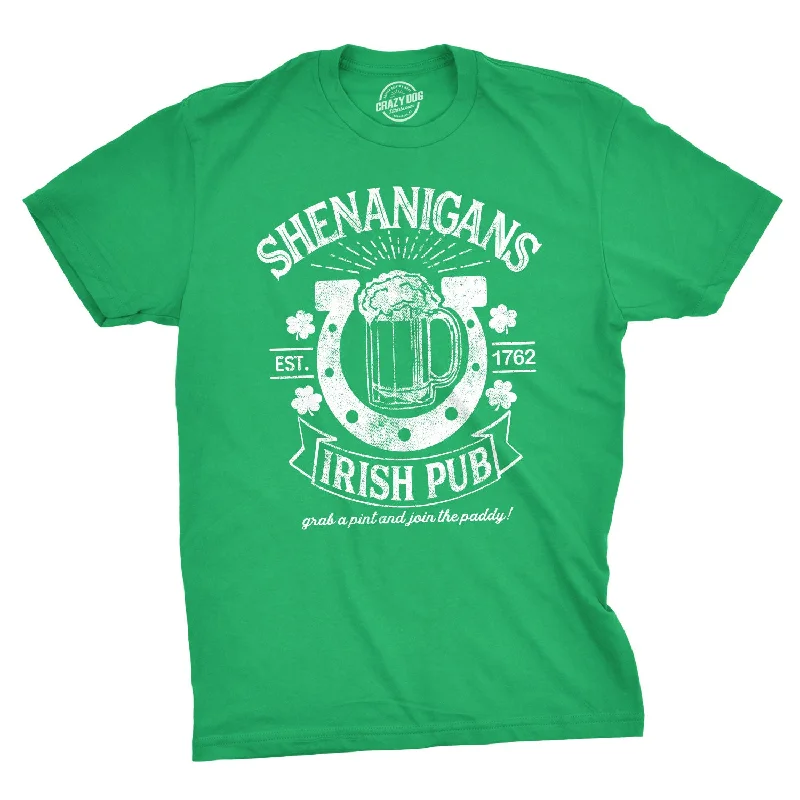 Men's ultra-lightweight workout t-shirt-Shenanigans Irish Pub Men's T Shirt