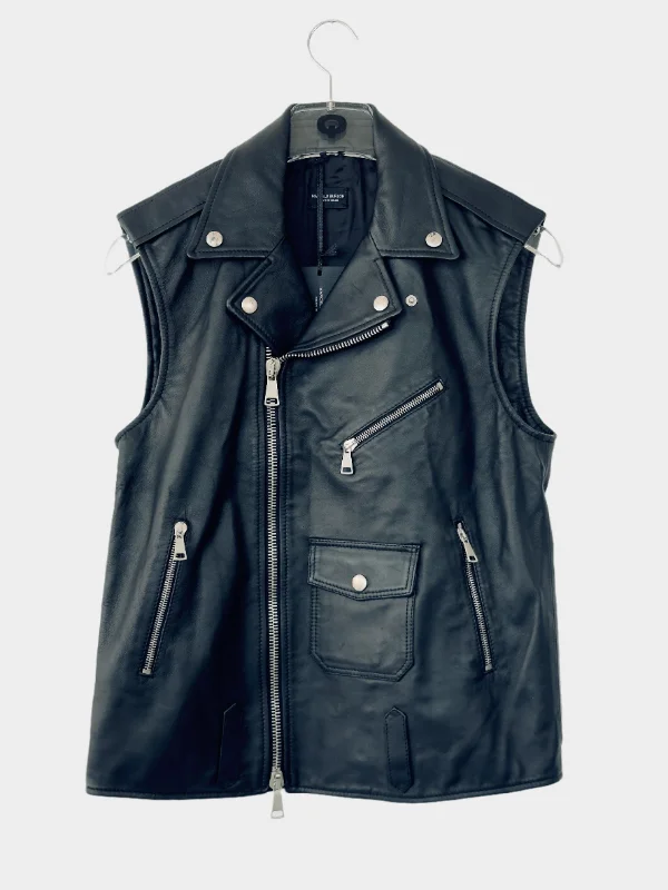 Men's quick-dry windbreaker-Leather Gilet