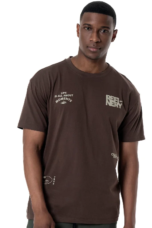 Men's sporty workout t-shirt-Branded Tee _ 155890 _ Chocolate