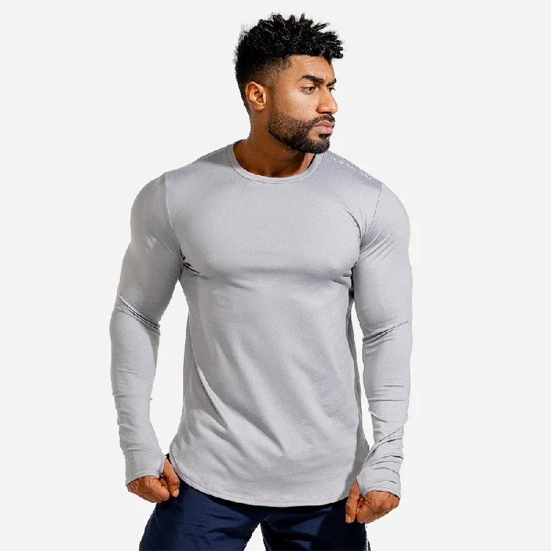 Men's tech fabric gym t-shirt-Statement Muscle Tee - Grey