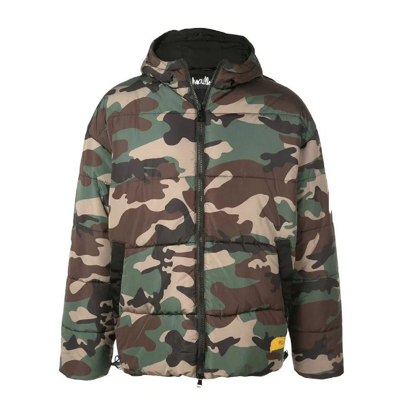 Men's pre-shrunk streetwear jacket-STROKE OF DNA BUBBLE JACKET JUNGLE CAMO