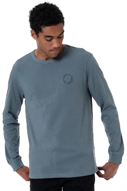 Men's fashionable active t-shirt-Long Sleeve T-Shirt _ 157007 _ Petrol