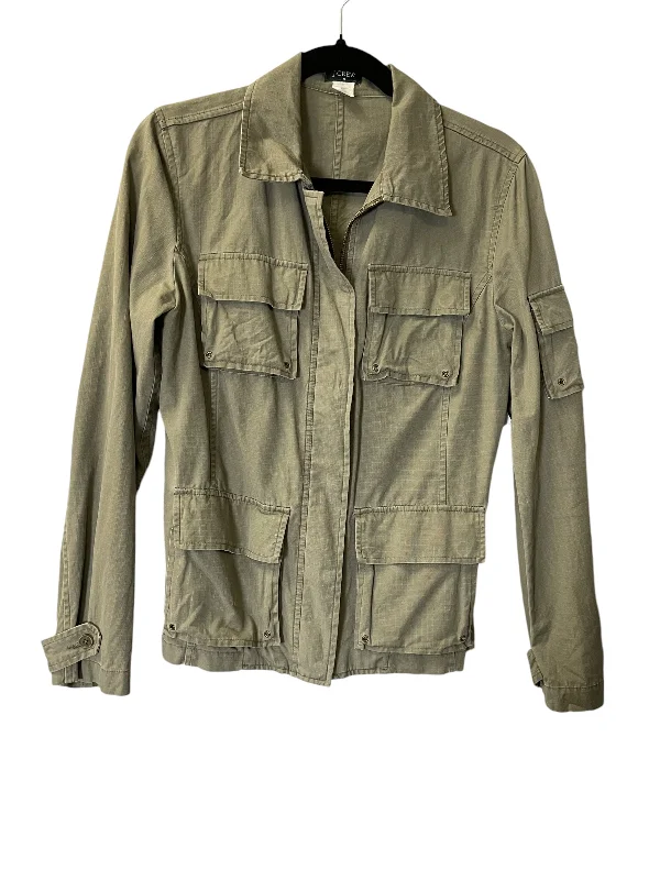 Men's versatile streetwear jacket-Jacket Moto By J. Crew In Green, Size: S