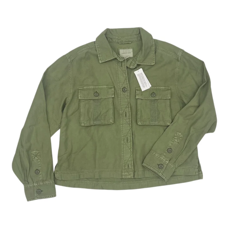 Men's fashionable winter jacket-Jacket Shirt By American Eagle In Green, Size:S