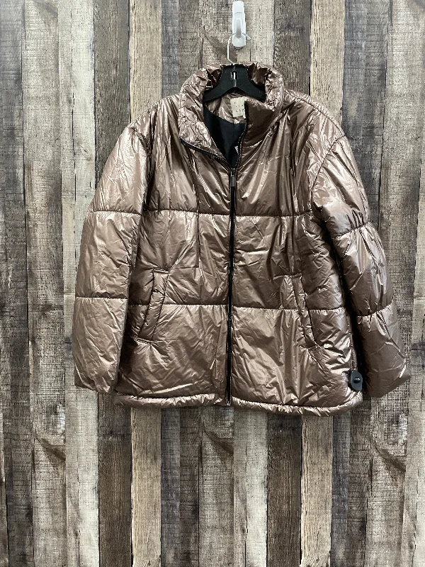 Men's ultra-light rain jacket-Jacket Puffer & Quilted By A New Day In Bronze, Size: L