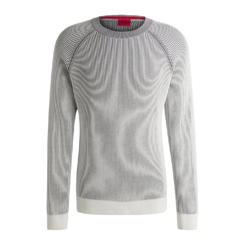 Men's athletic sweater-Cotton sweater with two-tone ribbing